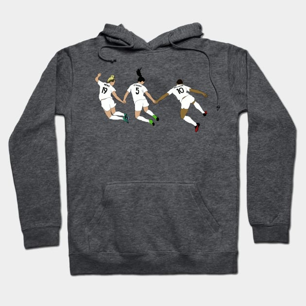 Kristie Mewis, Kelley O'Hara, Lynn Willliams Gotham FC Celebration Hoodie by Hevding